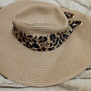 Leopard Band Tan Sun Hat